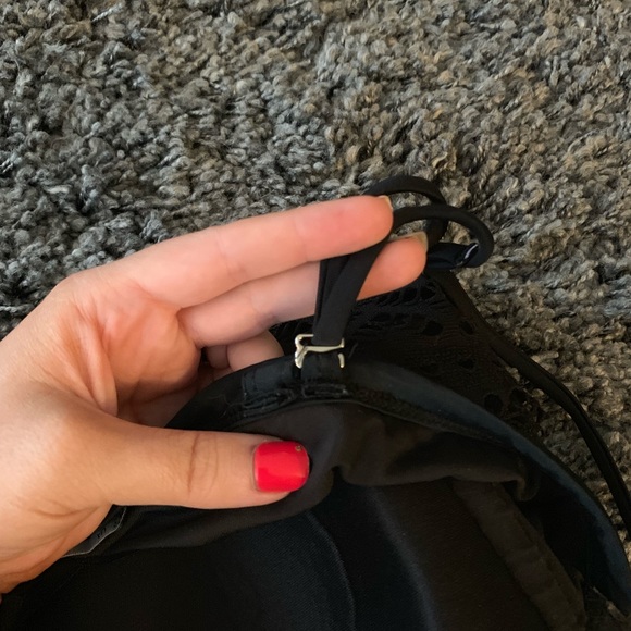 Peekaboo Crochet Lace Swimsuit Black Convertible - Picture 6 of 8